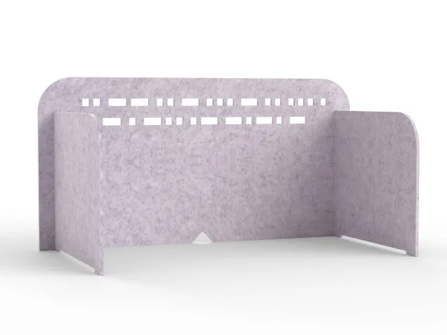 Akoestisch PET-vilt scheidingsscherm M 100x55cm lichtgrijs