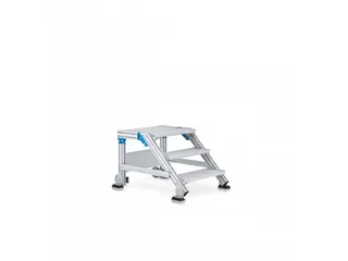 bordestrap,verrijdbaar,bordes H 0,6m,3treden,45° helling,aluminium - 1