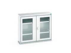 vitrinekast 900x1050x350mm 2xStalen bodem romp RAL7035 front RAL7035