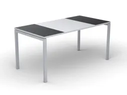 Bureau Hxbxd 750x1600x800mm Zwart/wit 4-Poots Onderstel Wit