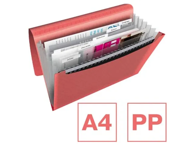 Colour'Breeze voorordner, 6 vakken, koraal