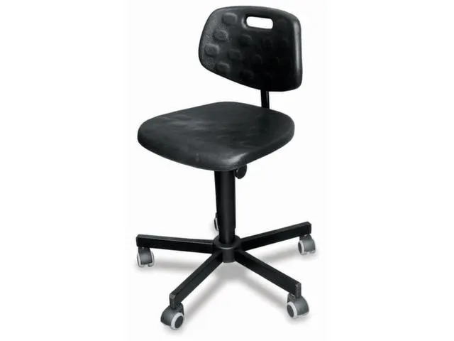 Werkplaatsstoel 500-620mm Pu-Zitting Zitneigingsverstelling Wielen