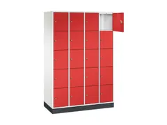 lockerkast,HxBxD 1950x1220x500mm,4x5vakken,cil.-slot,sokkel
