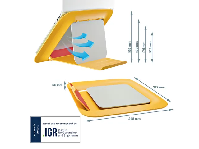 Support ordinateur portable Leitz Ergo Cosy réglable recycle jaune