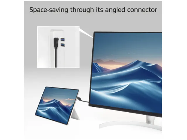 Kabel ACT USB-C hoek boven/beneden 10Gbps 1m