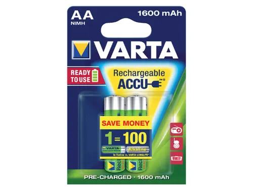 Batterij Oplaadbaar Varta 2x AA 2600Mah Ready2Use