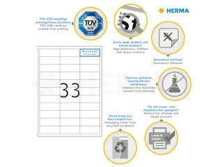 HERMA 4275 Premium etiketten A4 66x25,4mm Wit 3300 stuks - 3