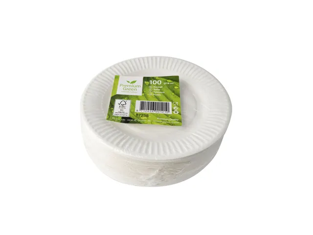 Bord IEZZY Ø180mm karton 100 stuks wit