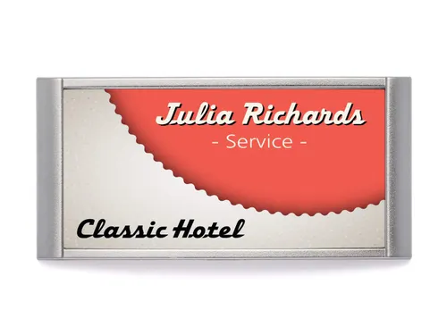 Badge Durable 8540 classic met magneet 30x65mm zilvergrijs