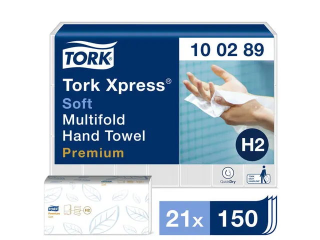 Tork 100289 Xpress Handdoek Premium H2 I-vouw Soft 2-laags 3150 stuks
