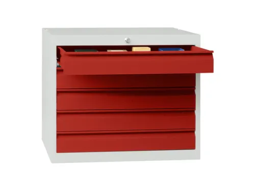 ladekast,HxBxD 600x715x600mm,5lade(n),cil.-slot,RAL7035,front RAL3000