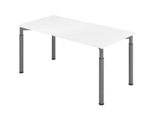 bureau,HxBxD 680-820x1600x800mm,blad wit,4voeten grafiet,ronde buis - 1