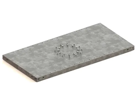 legbord,v. magazijnstelling,BxD 1000x500mm,vakl. 150kg,verzinkt