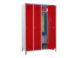 lockerkast,HxBxD 1850x1200x500mm,4vak,RAL7035,front RAL3000 - 3