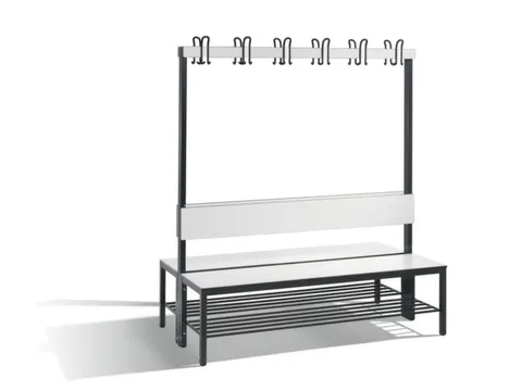 omkleedbank,HxLxD 1650x1500x760mm,HPL wit,frame staal RAL7021