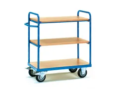 Etagewagens 3 Etages 8103 Hout 600kg Laadvlak 1200x800mm Ral5007