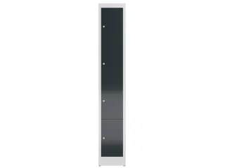 Lockerkast 1800x310x500mm 1x4 vakken cilinderslot, sokkel, RAL7016 - 2