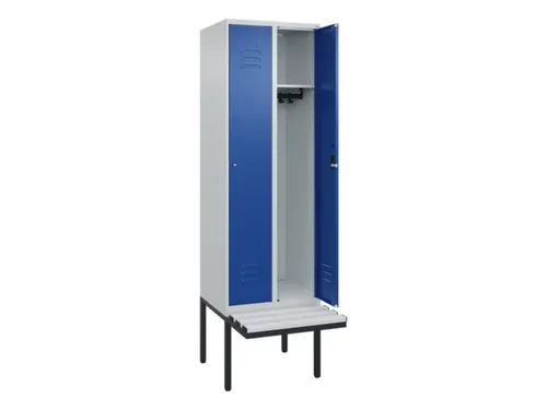 locker met bank,HxBxD 2120x600x815mm,2vak,vak B 300mm,cil.-slot