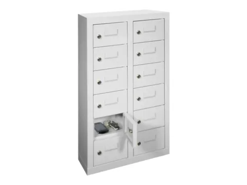 lockerkast,RAL 7035,HxBxD 815x460x200mm,2x6vakken,vak B 215mm
