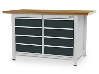 werkbank met opbergruimte,HxBxD 859x1500x750mm,multiplexblad - 1