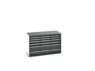 ladekast HxBxD 800x1300x650mm 6laden romp RAL7035 front RAL7016 - 7