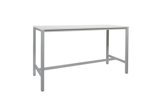 Domino Basic Statafel 160x80x110cm Wit blad, Onderstel Aluminium