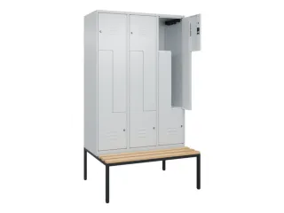 Z-garderobekast,HxBxD 2120x1200x815mm,6vak,vak B 400mm,cil.-slot - 2