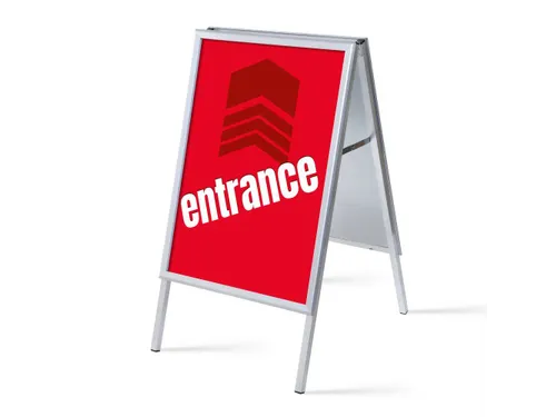 Stoepbord A1 complete set met print "ENTRANCE" Rood