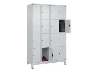 lockerkast,HxBxD 1950x1200x500mm,4x4vakken,vak B 300mm,cil.-slot - 1