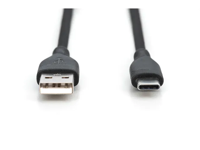 USB-C siliconen oplaadkabel USB-A USB-C 2m USB 2.0 60W zwart