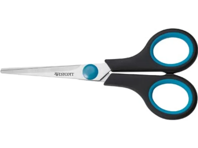 Ciseaux Softgrip 14cm Anneaux symétriques Bleu/Noir