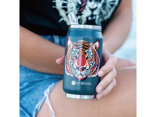 Thermosbeker Les Artistes Paris blik 280ml Tiger met rietje