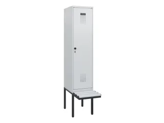 locker met bank,HxBxD 1950x400x815mm,1vak,vak B 400mm,draaigrendel - 2