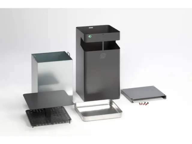 combi-asbak HxBxD 920x450x450mm afvalbak inhoud 72 liter ijzerkleurig
