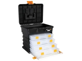 Multifunction Opbergkoffer PP met sorteerdozen 34x27x34cm Zwart/Geel - 1