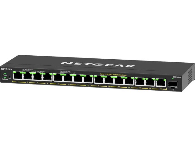 NETGEAR 16-Port High-Power PoE+ Gigabit Ethernet Plus Switch