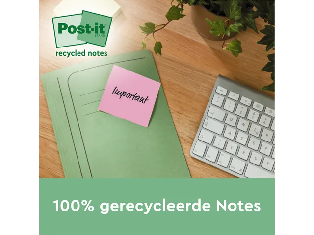 Memoblok 3m Post-it 653 38x51mm 24 Stuks Recycled Assorti