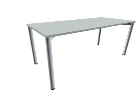 Vergadertafel Rechthoekig 72x180x80cm Lichtgrijs 4voeten Alu