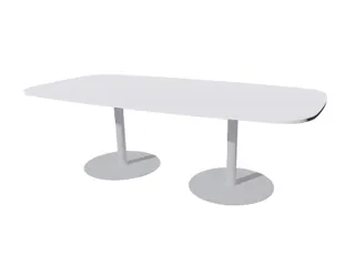 Linesto vergadertafel 240x120 deens ovaal krijtwit 25mm alu - 1