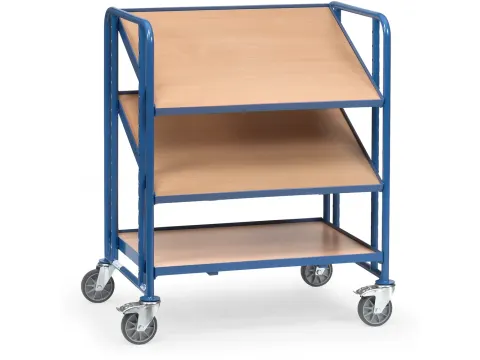 Eurobakkenwagens 2391 250kg 3 Etages Hout 820x610mm Ral5007