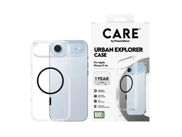 PanzerGlass CARE by Urban Explorer Case Transparent w. Black Mag
