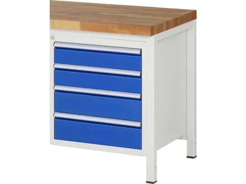 laden-onderbouw,v. werkbank,HxBxD 620x580x650mm,4lade(n),romp RAL7035