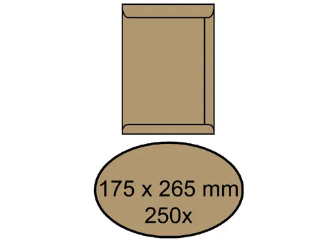 Envelop Akte 175x265mm Zelfklevend 90gr Bruin