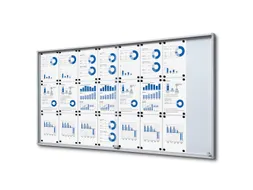 Indoor Vergrendelbaar Notitiebord Schuifdeuren Slim 24xA4
