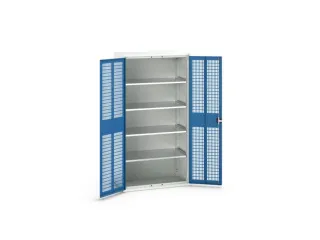 universele kast,HxBxD 2000x1050x550mm,4xStalen bodem,draaigrendelslot - 1