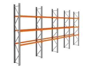 palletstelling,basis+3xaanbouw,HxBxD 3990x7800x750mm,vakl. 3000kg - 1
