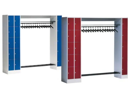 locker met kapstok,HxBxD 1950x2760x480mm,romp RAL7021,front RAL7021