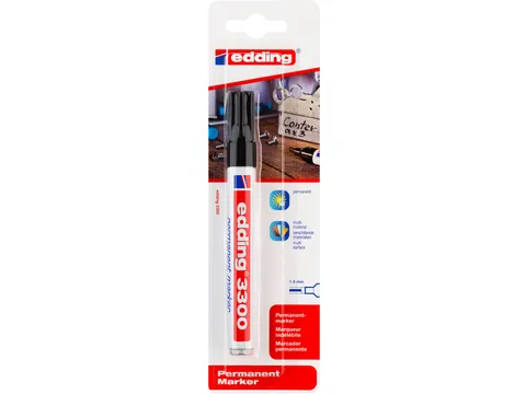 Viltstift edding 3300 schuin 1-5mm zwart blister à 1 stuk