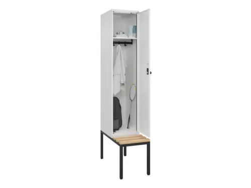 locker met bank,HxBxD 2120x400x815mm,1vak,vak B 400mm,draaigrendel