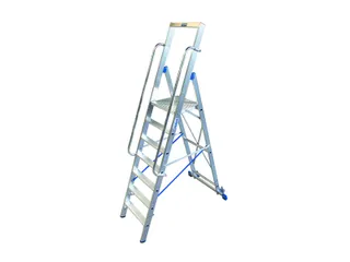 verrijdbare treden-platformladder eenzijdig 7treden stand H 1 65m - 1